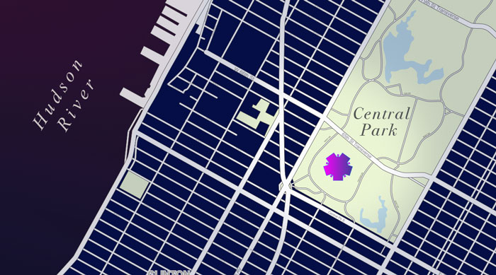 Vertikal Metaverse  location over Central Park in New York